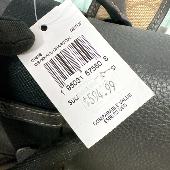 Coach C9866 Sullivan Backpack In Blocked Signature Canvas IN Khaki Charcoal